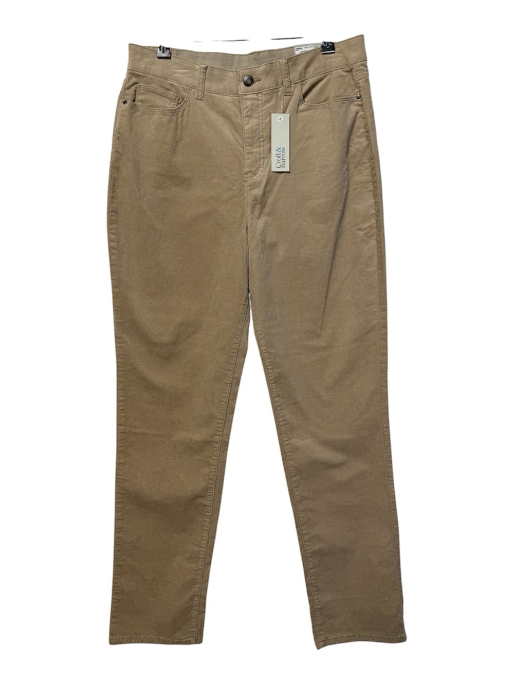 Croft &Barrow women corduroy Casual Gobi beige 5 pocket pant 12 long